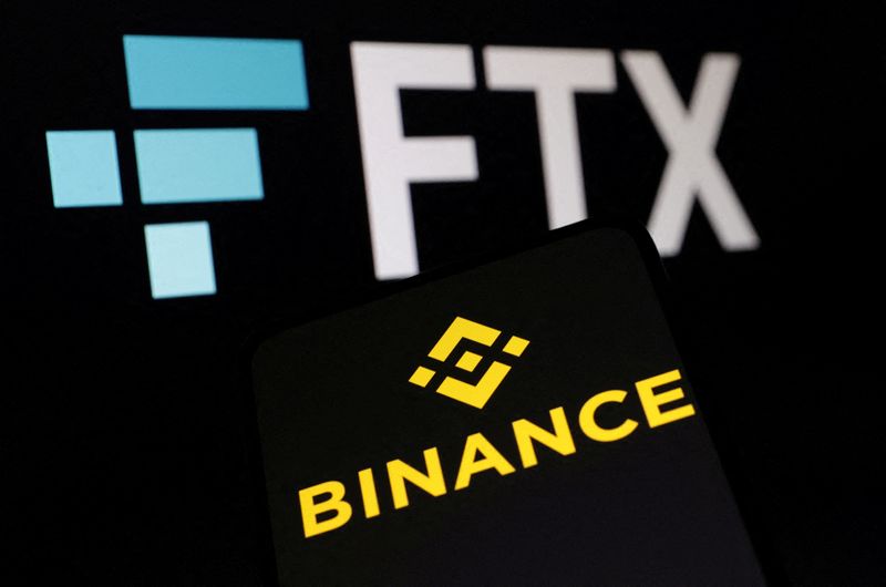 © Reuters. Binance and FTX logos are seen in this illustration taken, November 8, 2022. REUTERS/Dado Ruvic/Illustration