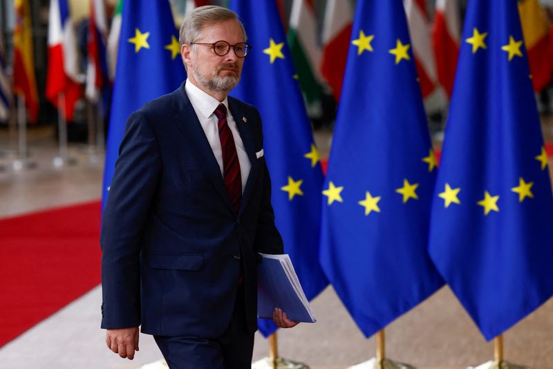 &copy; Reuters. FILE PHOTO: Czech Prime Minister Petr Fiala attends a European Union leaders' summit in Brussels, Belgium October 21, 2022. REUTERS/Yves Herman/File Photo