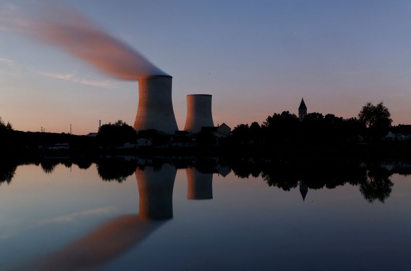 &copy; Reuters. بخار يتصاعد من برج تبريد من محطة نووية لتوليد الكهرباء في فرنسا في صورة من أرشيف رويترز.