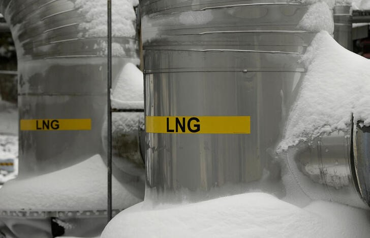 © Reuters. FILE PHOTO: Snow covered transfer lines are seen at the Dominion Cove Point Liquefied Natural Gas (LNG) terminal in Lusby, Maryland March 18, 2014.   REUTERS/Gary Cameron  (UNITED STATES)/File Photo