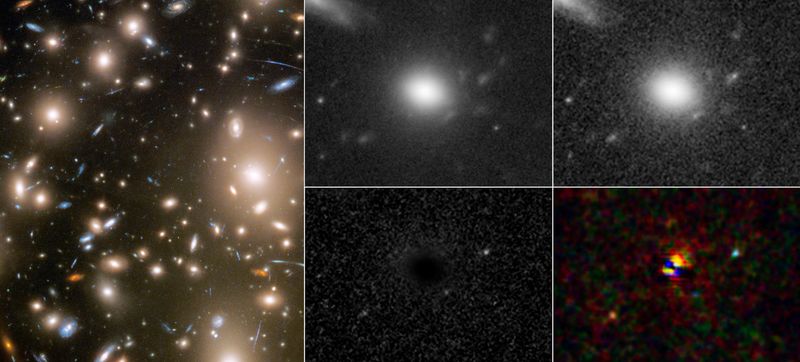 &copy; Reuters. A través de un fenómeno llamado lente gravitacional, tres momentos diferentes de la explosión de una supernova lejana fueron capturados en una sola instantánea por el telescopio espacial Hubble de la NASA. NASA, ESA, STScI, Wenlei Chen (UMN), Patrick 