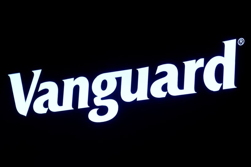 &copy; Reuters. FILE PHOTO: The logo for Vanguard is displayed on a screen on the floor of the New York Stock Exchange (NYSE) in New York City, U.S., June 1, 2022.  REUTERS/Brendan McDermid/File Photo
