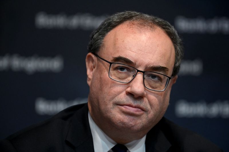 &copy; Reuters. FILE PHOTO: Governor of the Bank of England Andrew Bailey attends the Monetary Policy Report News Conference at The Bank of England, in London, Britain November 3, 2022. REUTERS/Toby Melville/Pool/File Photo