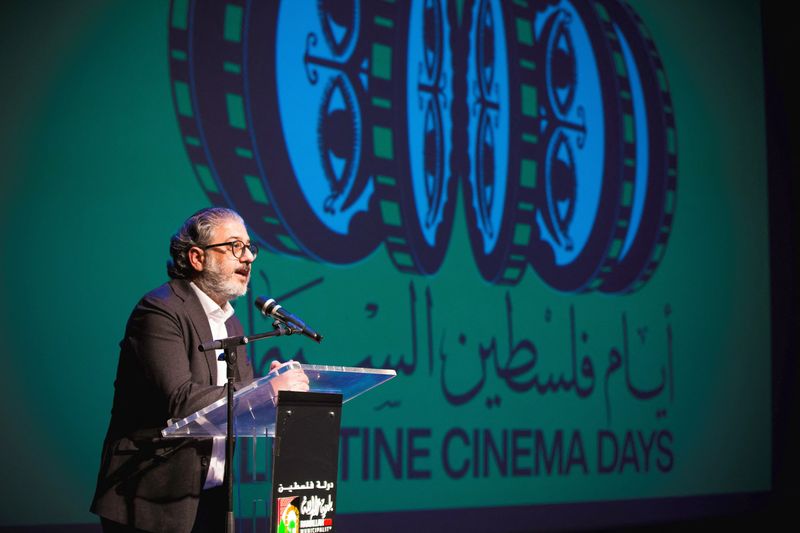 &copy; Reuters. Fundador do Film Lab Palestine, Hanna Atallah, discursa durante festival Palestine Cinema Days, em Ramallah, Cisjordânia
07/11/2022
Film Lab Palestine/Disponibilizado via REUTERS