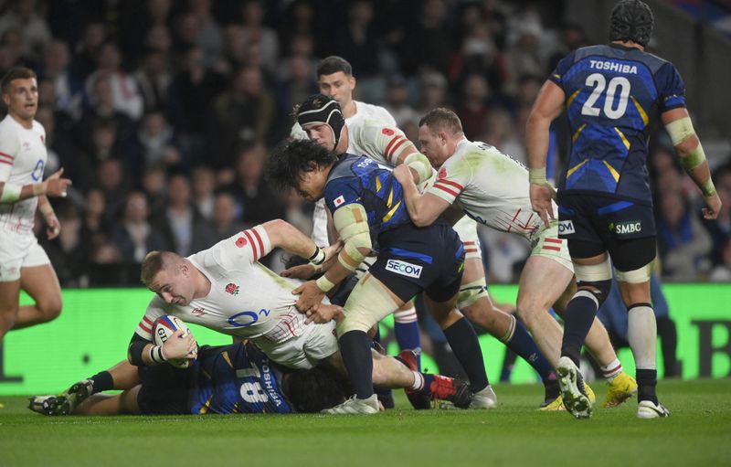 &copy; Reuters. Rugby Union - International - England v Japan - Twickenham Stadium, London, Britain - November 12, 2022 England's Joe Heyes in action REUTERS/Toby Melville
