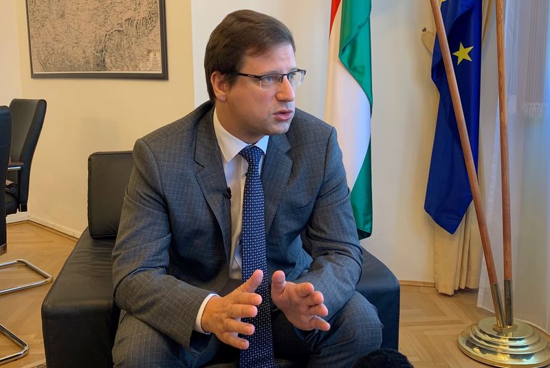 &copy; Reuters. FILE PHOTO: Gergely Gulyas, Hungarian Prime Minister Viktor Orban’s chief of staff speaks during an interview in his office in Budapest, Hungary on September 16, 2019. REUTERS/Gergely Szakacs