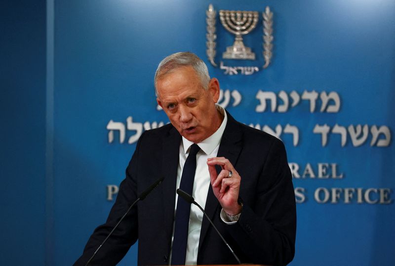 &copy; Reuters. وزير الدفاع الإسرائيلي بيني جانتس يتحدث في القدس يوم 12 أكتوبر تشرين الأول 2022. تصوير: رونن زفولن - رويترز. 