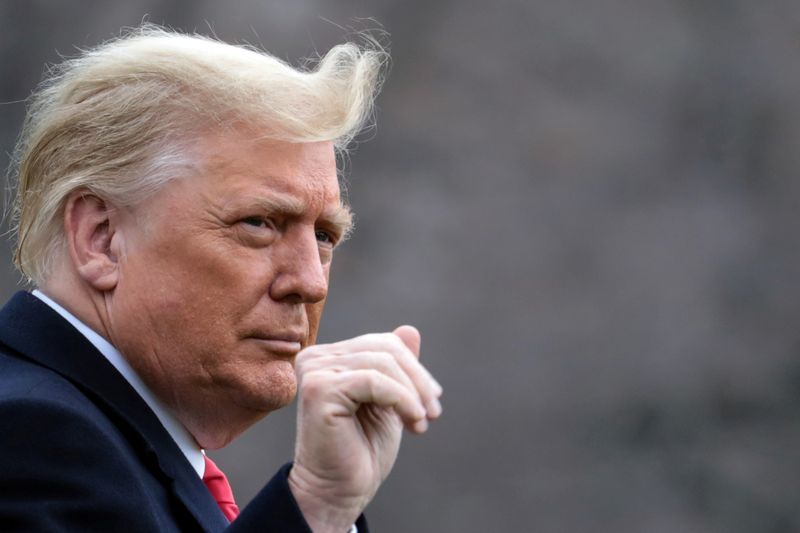 &copy; Reuters. FILE PHOTO: U.S. President Donald Trump departs on travel to West Point, New York from the South Lawn at the White House in Washington, U.S., December 12, 2020. REUTERS/Cheriss May/File Photo