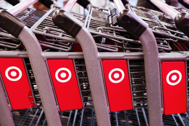 &copy; Reuters. FILE PHOTO: A Target logo is seen on shopping carts at a Target store in Manhattan, New York City, U.S., November 22, 2021. REUTERS/Andrew Kelly/File Photo
