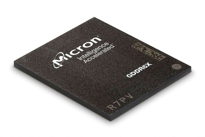 © Reuters. FILE PHOTO: Micron GDDR6X graphics memory solution is pictured in this April 12, 2022 handout image. Micron Technology/Handout via REUTERS    