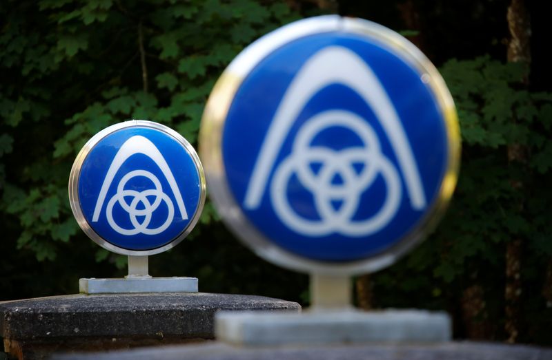 &copy; Reuters. The logo of German steelmaker ThyssenKrupp AG is seen at the gate to Haus Rheinberg, a villa used for seminars in the valley of the small stream Wisper that confluents with the Europe's largest waterway Rhine near Lorch, Germany, September 15, 2019. REUTE