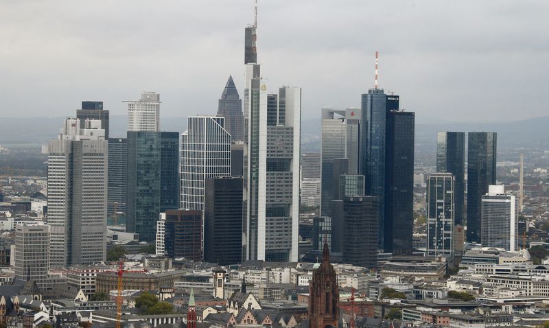 &copy; Reuters. FILE PHOTO: The skyline of the banking district is pictured in Frankfurt, October 21, 2014. .  REUTERS/Ralph Orlowski 