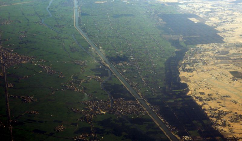 &copy; Reuters. منظر جوي لأراض زراعية بطول دلتا النيل في مصر من أرشيف رويترز.