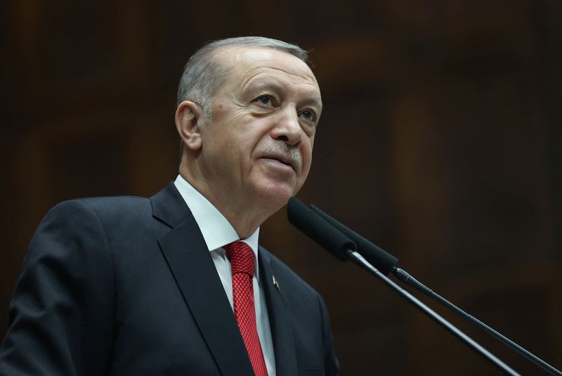 &copy; Reuters. الرئيس التركي رجب طيب أردوغان يتحدث خلال اجتماع في أنقرة بتركيا بتاريخ الثاني من نوفمبر تشرين الثاني 2022. صورة لرويترز من طرف ثالث. (يحظر إعاد