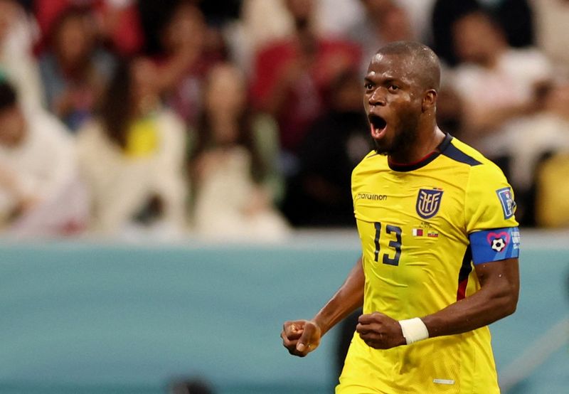 &copy; Reuters. Enner Valencia comemora gol marcado contra o Catar na partida de estreia da Copa do Mundo
20/11/2022 REUTERS/Matthew Childs