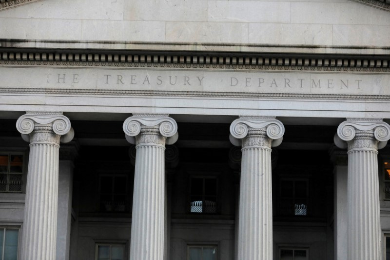 © Reuters. Imagen de archivo del edificio del Departamento del Tesoro de Estados Unidos en Washington, D.C., Estados Unidos. 30 de agosto, 2020. REUTERS/Andrew Kelly/Archivo
