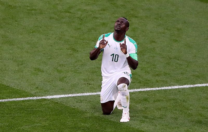 &copy; Reuters. Sadio Mané durante partida da seleção de Senegal na Copa do Mundo de 2018, na Rússia
24/06/2018 REUTERS/Marcos Brindicci