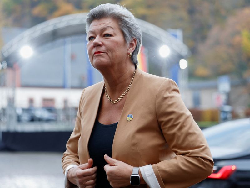 &copy; Reuters. La commissaire européenne aux Affaires intérieures Ylva Johansson arrive à une réunion du G7 à Eltville, Allemagne. /Photo prise le 18 novembre 2022/REUTERS/Heiko Becker