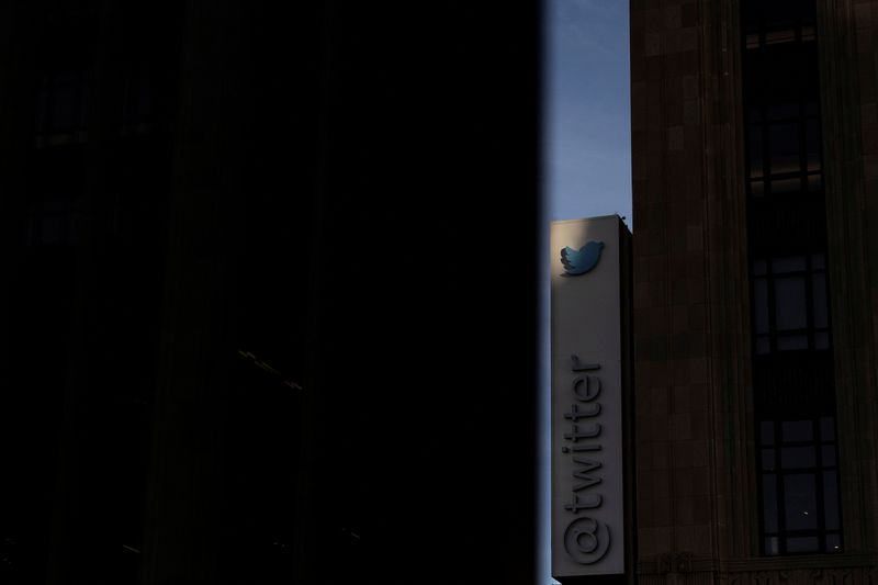 &copy; Reuters. Twitter corporate headquarters building is seen in downtown San Francisco, California, U.S. November 21, 2022. REUTERS/Carlos Barria