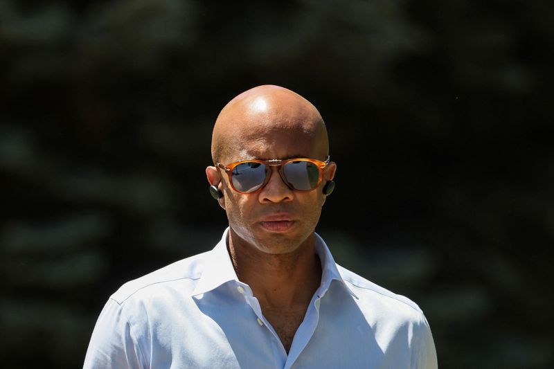 &copy; Reuters. FILE PHOTO: Chairperson of Disney Media and Entertainment Distribution Kareem Daniel attends the annual Allen and Co. Sun Valley Media Conference in Sun Valley, Idaho, U.S., July 6, 2022. REUTERS/Brendan McDermid