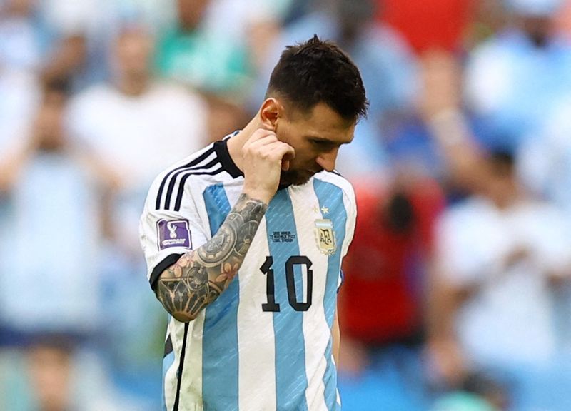 &copy; Reuters. Lionel Messi durante partida da Argentina contra a Arábia Saudita na Copa do Mundo do Catar
22/11/2022 REUTERS/Hannah Mckay