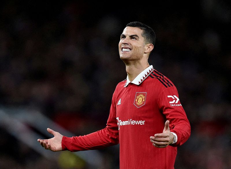 &copy; Reuters. FILE PHOTO: Soccer Football - Premier League - Manchester United v West Ham United - Old Trafford, Manchester, Britain - October 30, 2022 Manchester United's Cristiano Ronaldo reacts REUTERS/Peter Powell/File Photo