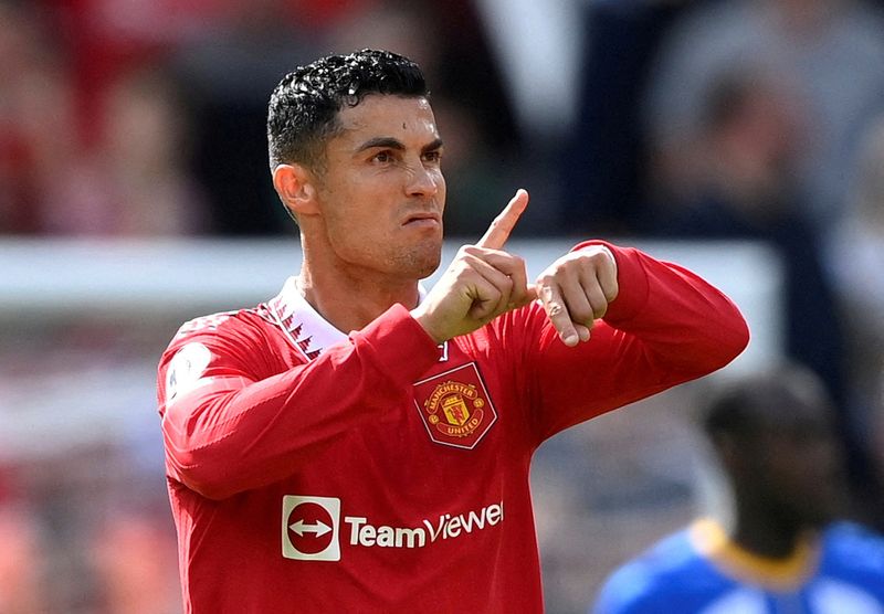 &copy; Reuters. Cristiano Ronaldo durante partida entre Manchester United e Brighton & Hove Albion pelo Campeonato Inglês
07/08/2022 REUTERS/Toby Melville