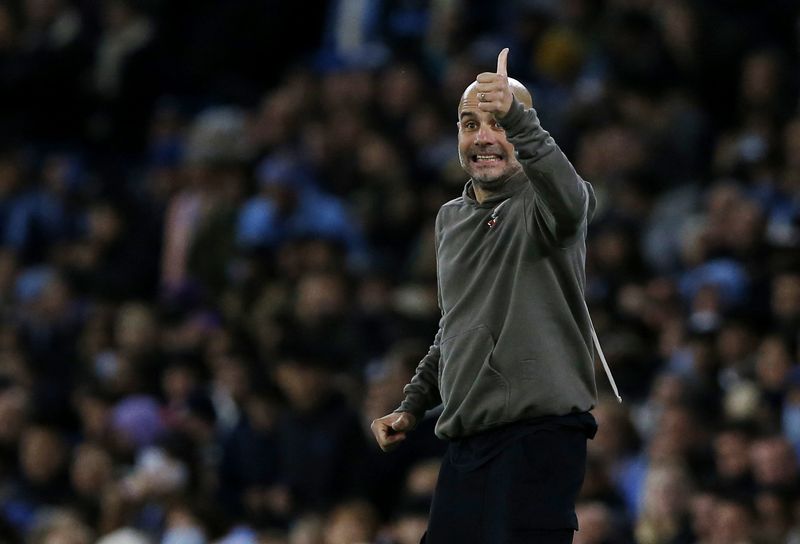 &copy; Reuters. Pep Guardiola durante partida do Manchester City contra o Chelsea pela Copa da Liga Inglesa
09/11/2022 REUTERS/Craig Brough