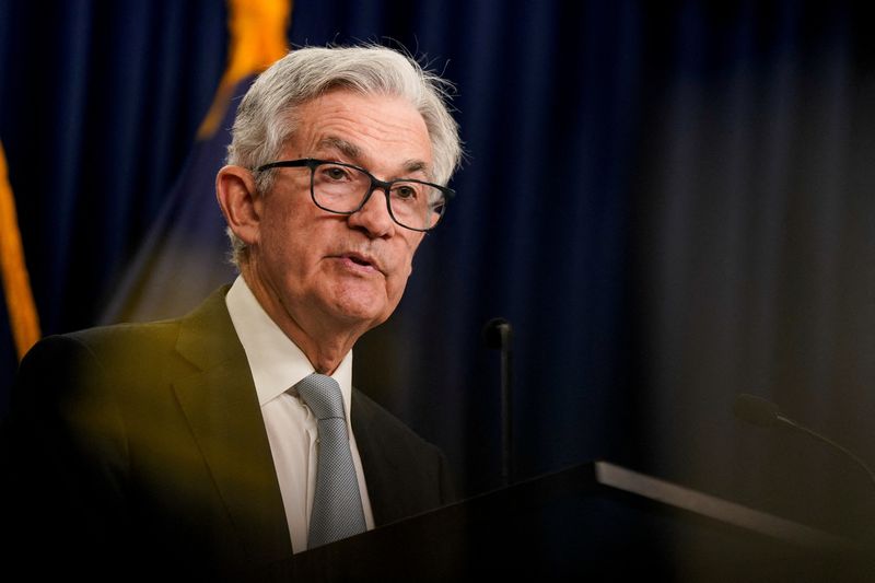 © Reuters. FILE PHOTO: Federal Reserve Chair Jerome Powell speaks during a news conference in Washington, U.S., November 2, 2022. REUTERS/Elizabeth Frantz/File Photo