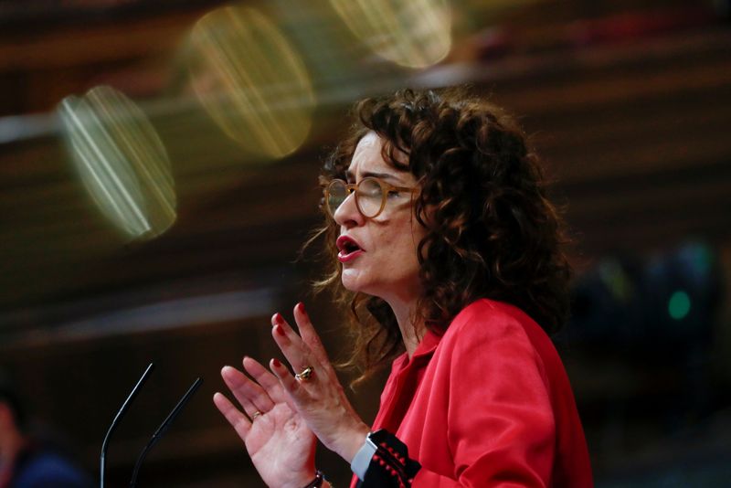 &copy; Reuters. FILE PHOTO: Spain's Treasury Minister Maria Jesus Montero attends a session at Parliament in Madrid, Spain, February 12, 2019. REUTERS/Juan Medina/File Photo