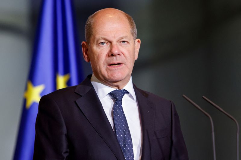 &copy; Reuters. FILE PHOTO: German Chancellor Olaf Scholz speaks during a news conference with Cypriot President Nikos Anastasiadis after their meeting at the Chancellery in Berlin, Germany, November 23, 2022. REUTERS/Michele Tantussi