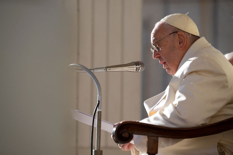 &copy; Reuters. البابا فرنسيس يتحدث في الفاتيكان يوم 23 نوفمبر تشرين الثاني 2022. صورة من الفاتيكان. 