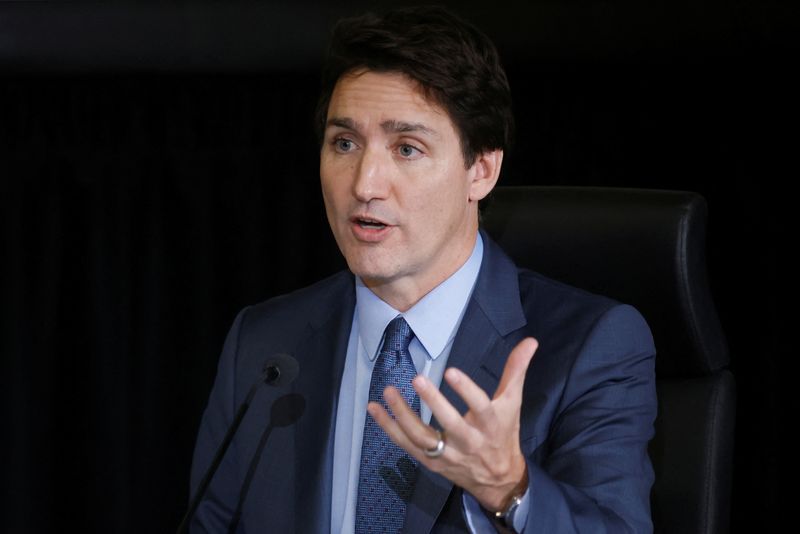 &copy; Reuters. Primeiro-ministro canadense, Justin Trudeau
25/11/2022
REUTERS/Blair Gable