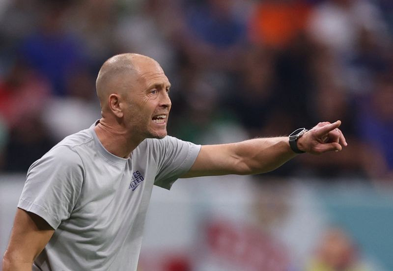 &copy; Reuters. Técnico da seleção dos EUA, Gregg Berhalter, durante partida contra a Inglaterra pela Copa do Mundo do Catar
25/11/2022 REUTERS/Matthew Childs