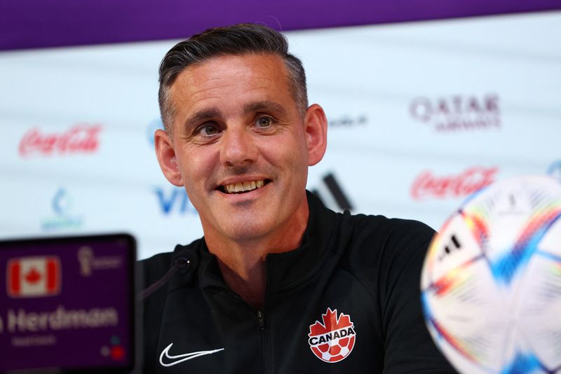 &copy; Reuters. Técnico da seleção do Canadá, John Herdman, durante entrevista coletiva em Doha
26/11/2022 REUTERS/Gareth Bumstead