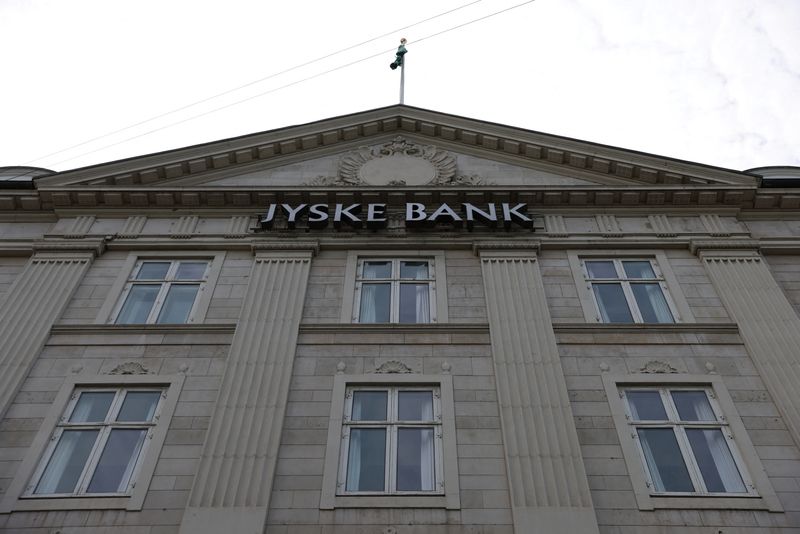 &copy; Reuters. Signage is seen at a Jyske Bank branch in Copenhagen, Denmark, July 30, 2022. REUTERS/Andrew Kelly