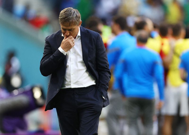 &copy; Reuters. Técnico da seleção da Sérvia, Dragan Stojkovic, durante partida contra Camarões pela Copa do Mundo do Catar
28/11/2022 REUTERS/Hannah Mckay