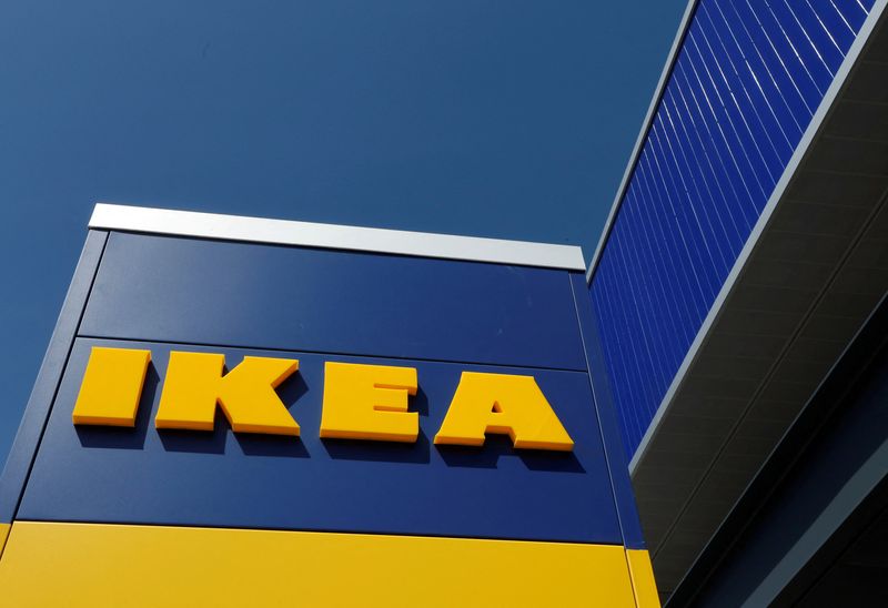 &copy; Reuters. FILE PHOTO: The company's logo is seen at an IKEA store in Nice, France, May 11, 2022.  REUTERS/Eric Gaillard/File Photo