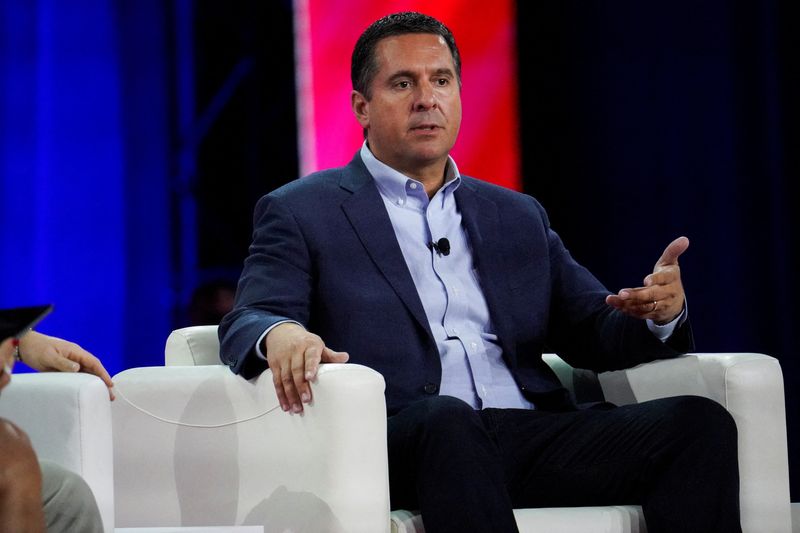 &copy; Reuters. FILE PHOTO: Devin Nunes, CEO of Truth Social, speaks during a general session at the Conservative Political Action Conference (CPAC) in Dallas, Texas, U.S., August 5, 2022. REUTERS/Go Nakamura/File Photo