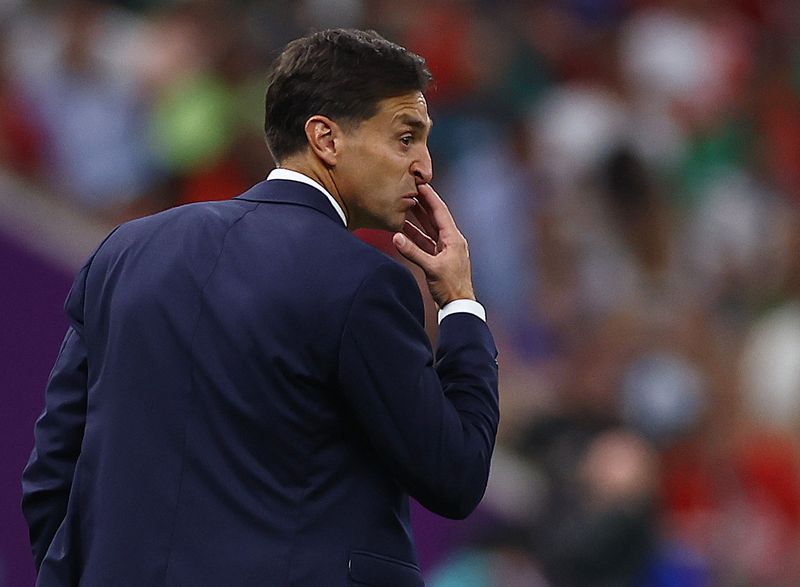 &copy; Reuters. Técnico da seleção do Uruguai, Diego Alonso, durante partida contra Uruguai pela Copa do Mundo do Catar
28/11/2022 REUTERS/Matthew Childs