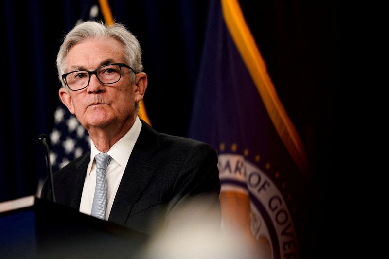 © Reuters. FILE PHOTO: Federal Reserve Chair Jerome Powell holds a news conference in Washington, U.S., November 2, 2022. REUTERS/Elizabeth Frantz/File Photo