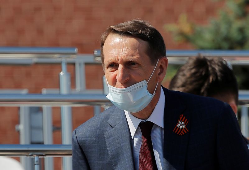 &copy; Reuters. Sergey Naryshkin, the head of Russia’s foreign intelligence agency, attends the Victory Day Parade in Red Square in Moscow, Russia June 24, 2020. The military parade, marking the 75th anniversary of the victory over Nazi Germany in World War Two, was sc