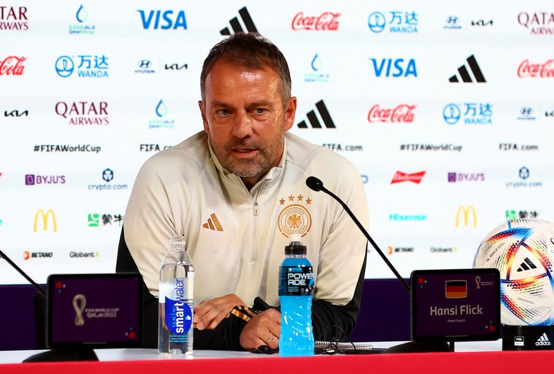 &copy; Reuters. Técnico da seleção da Alemanha, Hansi Flick, durante entrevista coletiva em Doha
30/11/2022 REUTERS/Gareth Bumstead