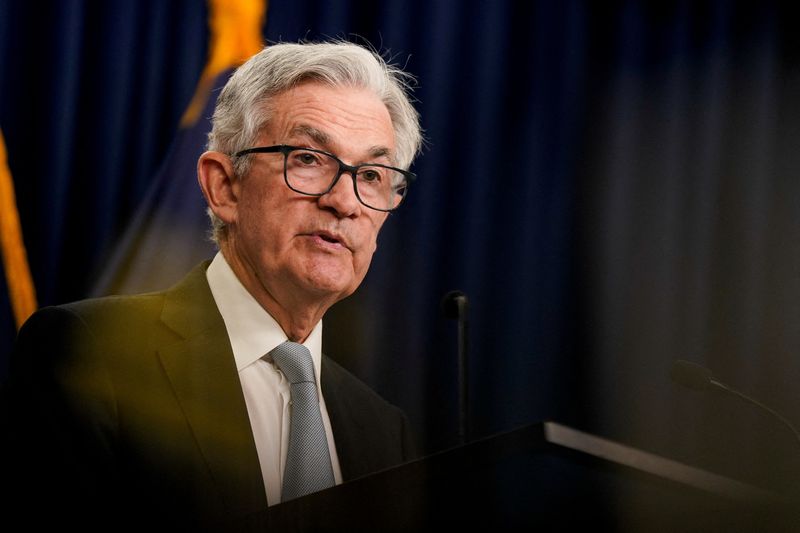 &copy; Reuters. FILE PHOTO: Federal Reserve Chair Jerome Powell speaks during a news conference in Washington, U.S., November 2, 2022. REUTERS/Elizabeth Frantz/File Photo