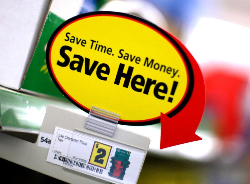 &copy; Reuters. FILE PHOTO: A price sign is displayed at a Dollar General store in Arvada, Colorado June 2, 2009.  REUTERS/Rick Wilking/File Photo/File Photo