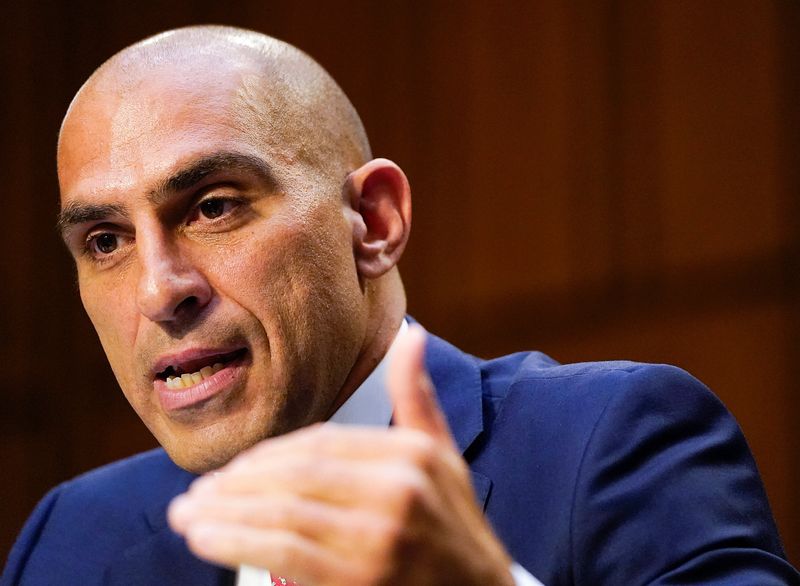 &copy; Reuters. FILE PHOTO: Rostin Behnam testifies before a Senate Agriculture, Nutrition, and Forestry Committee hearing on his nomination to be chairman of the Commodity Futures Trading Commission (CFTC) on Capitol Hill in Washington, U.S., October 27, 2021. REUTERS/E