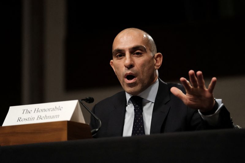 © Reuters. Commodity Futures Trading Commission Chairman Rostin Behnam testifies during a U.S. Senate Agriculture, Nutrition and Forestry Committee hearing on the collapse of cryptocurrency exchange FTX, one of the world's biggest crypto exchanges, on Capitol Hill in Washington, U.S., December 1, 2022. REUTERS//Michael A. McCoy