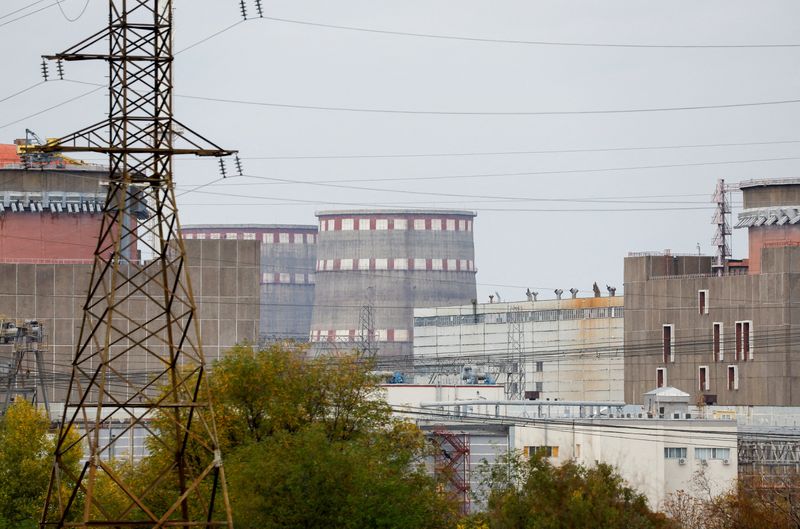 &copy; Reuters. FILE PHOTO: A view shows the Zaporizhzhia Nuclear Power Plant in the course of Russia-Ukraine conflict outside Enerhodar in the Zaporizhzhia region, Russian-controlled Ukraine, October 14, 2022. REUTERS/Alexander Ermochenko