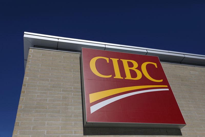 &copy; Reuters. FILE PHOTO: The Canadian Imperial Bank of Commerce (CIBC) logo is seen outside of a branch in Ottawa, Ontario, Canada, February 14, 2019. REUTERS/Chris Wattie/File Photo