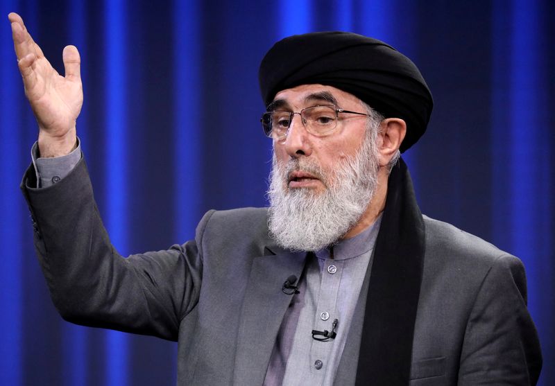 &copy; Reuters. FILE PHOTO: Former Afghan warlord and presidential candidate Gulbuddin Hekmatyar speaks during the presidential election debate at TOLO TV studio in Kabul, Afghanistan September 25, 2019. REUTERS/Omar Sobhani/File Photo